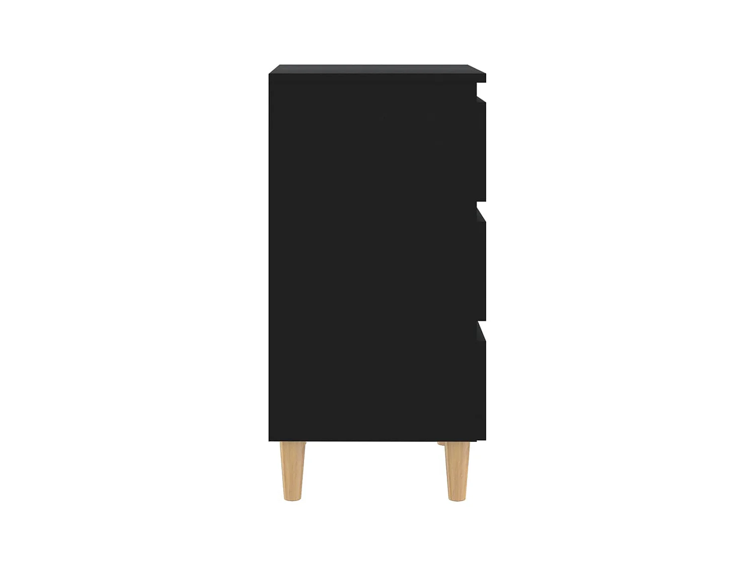 Comodino con gambe in legno nero 40x35x69 cm