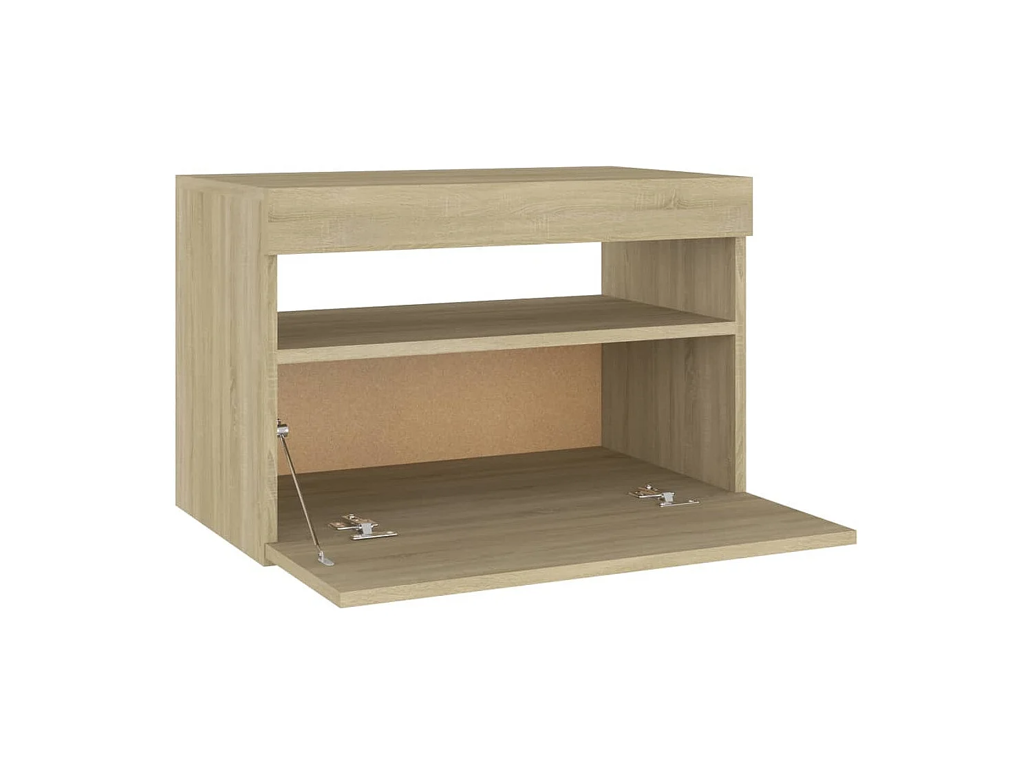 Table de chevet avec lumières LED chêne sonoma 60x35x40 cm