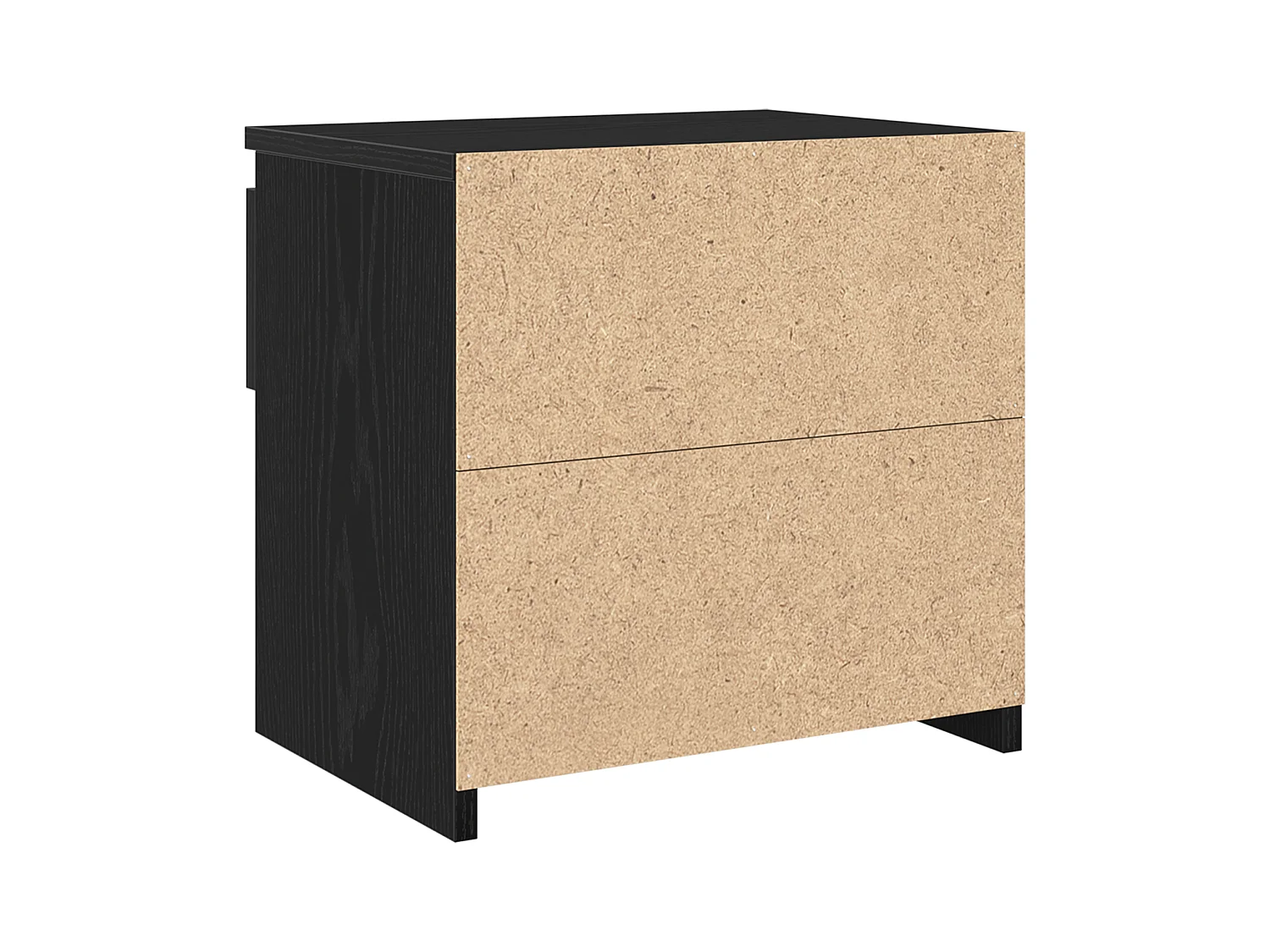 Table de nuit Noir Chêne 40x30x39 cm en bois d'ingénierie