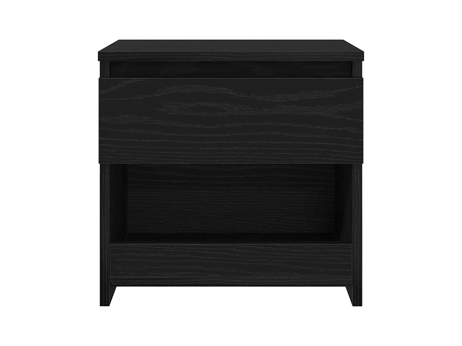 Table de nuit Noir Chêne 40x30x39 cm en bois d'ingénierie