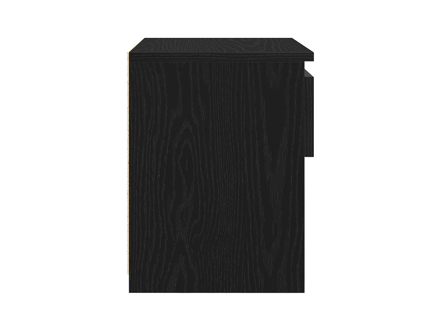Table de nuit Noir Chêne 40x30x39 cm en bois d'ingénierie
