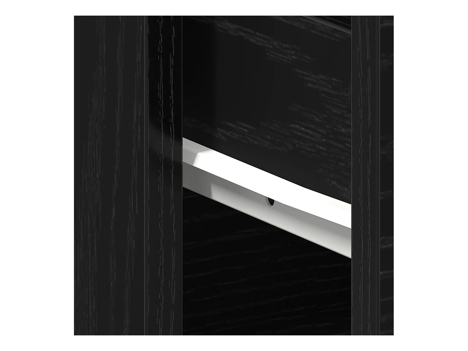 Table de nuit Noir Chêne 40x30x39 cm en bois d'ingénierie