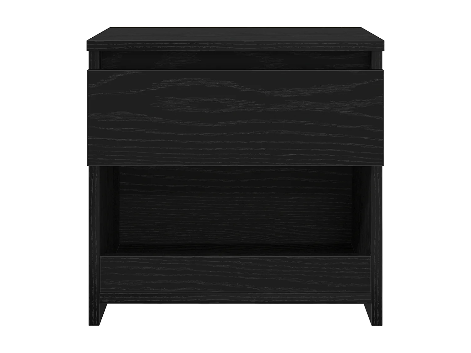 Mesita de noche de roble negro 40x30x39 cm en madera de ingeniería