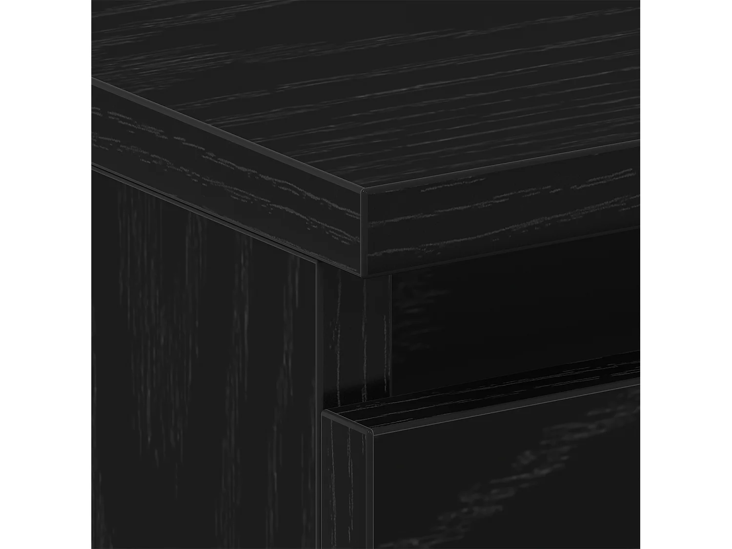 Mesita de noche de roble negro 40x30x39 cm en madera de ingeniería