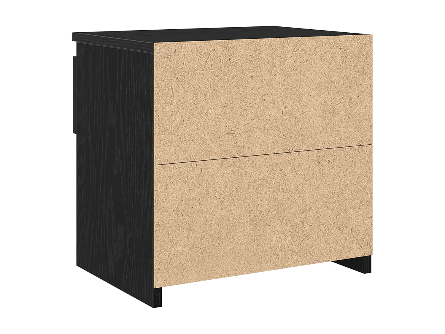 Table de nuit Noir Chêne 40x30x39 cm en bois d'ingénierie