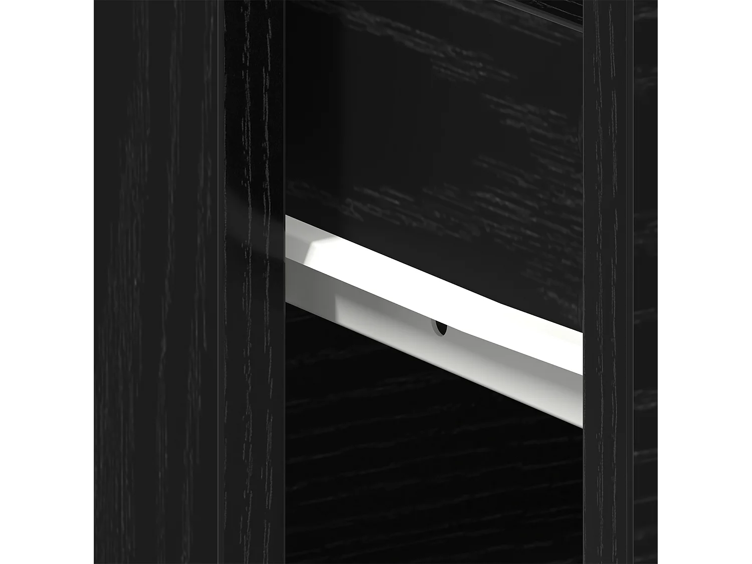 Table de nuit Noir Chêne 40x30x39 cm en bois d'ingénierie