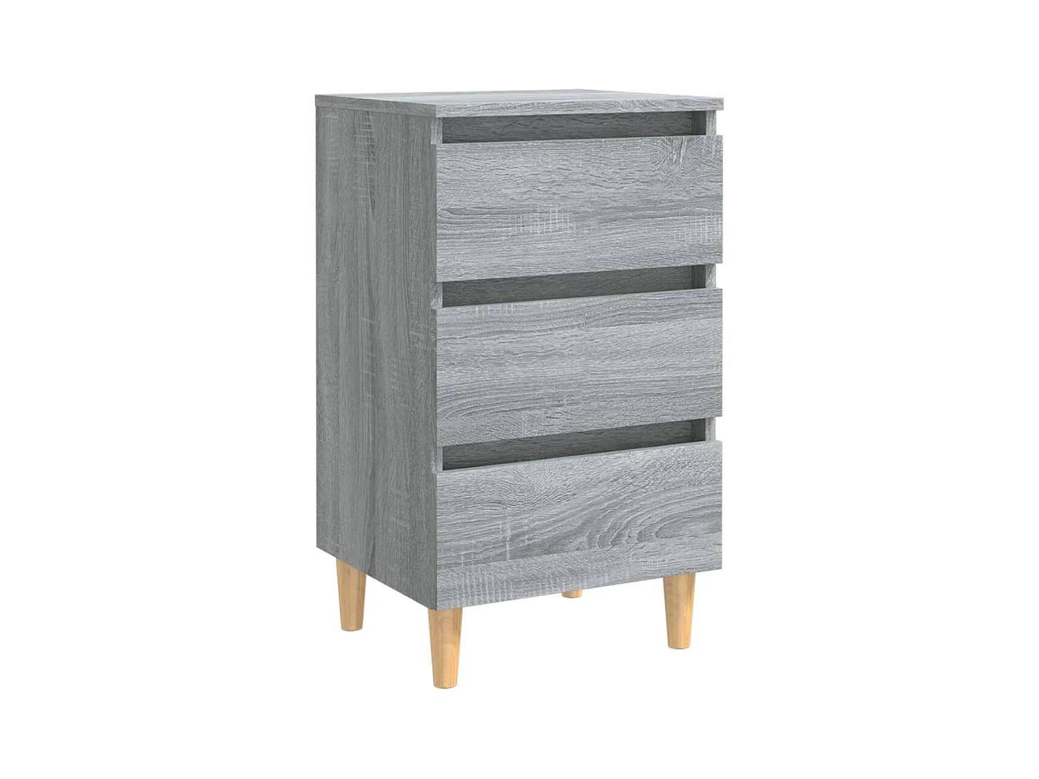 Table de chevet avec pieds en bois Sonoma gris 40x35x69 cm