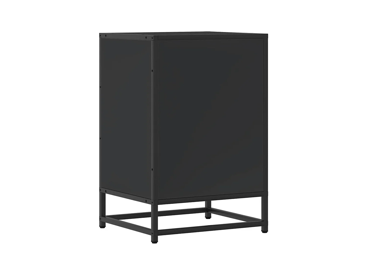 Table de chevet noir 40x34,5x60 cm bois d'ingénierie et métal