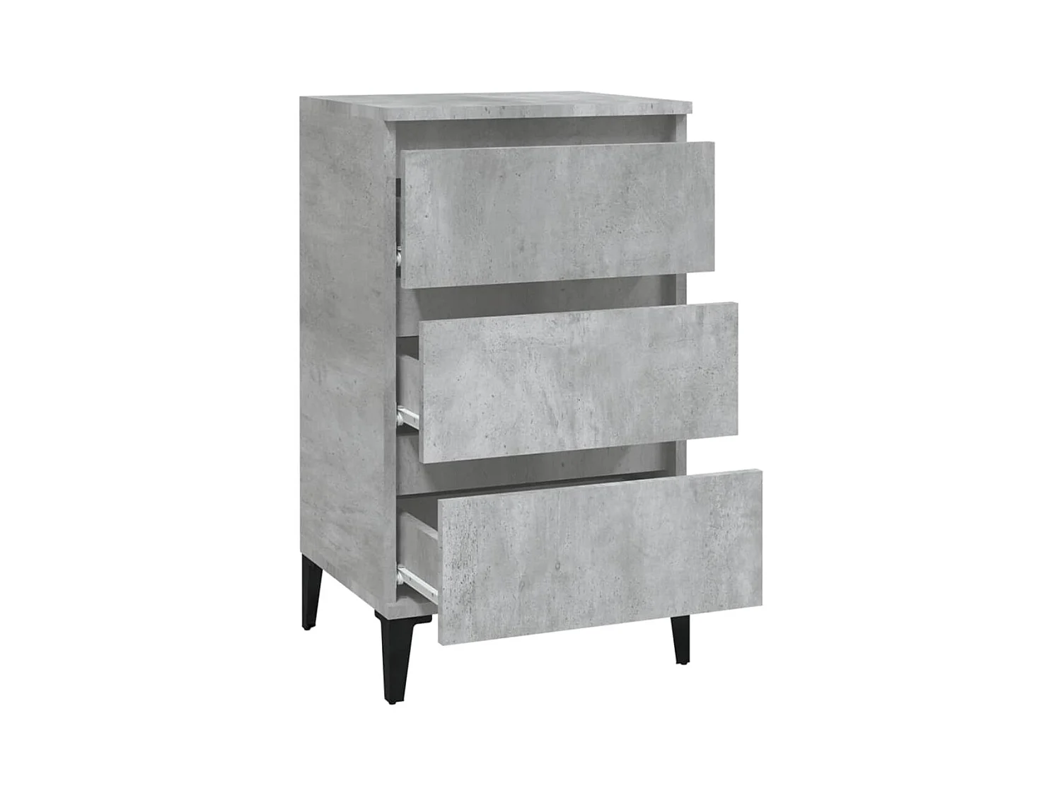 Comodino grigio cemento 40x35x70 cm in legno ingegnerizzato