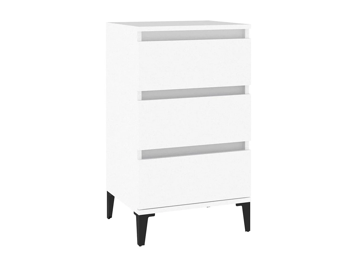 Mesita de noche blanca 40x35x70 cm madera contrachapada