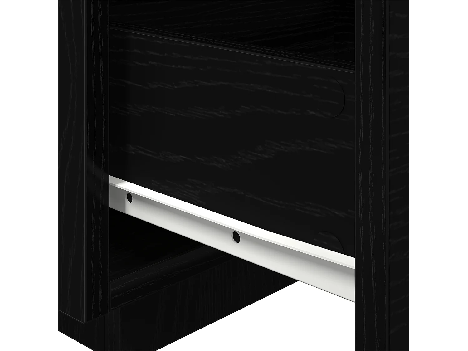 Mesita de noche con luces LED en roble negro 40x39x37 cm