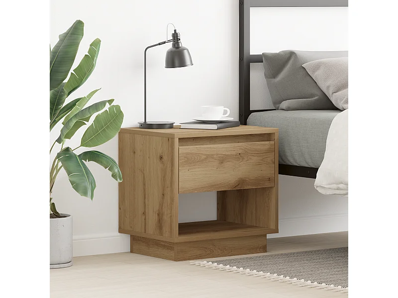 Comodino artigianale in rovere 45x34x46 cm in legno ingegnerizzato