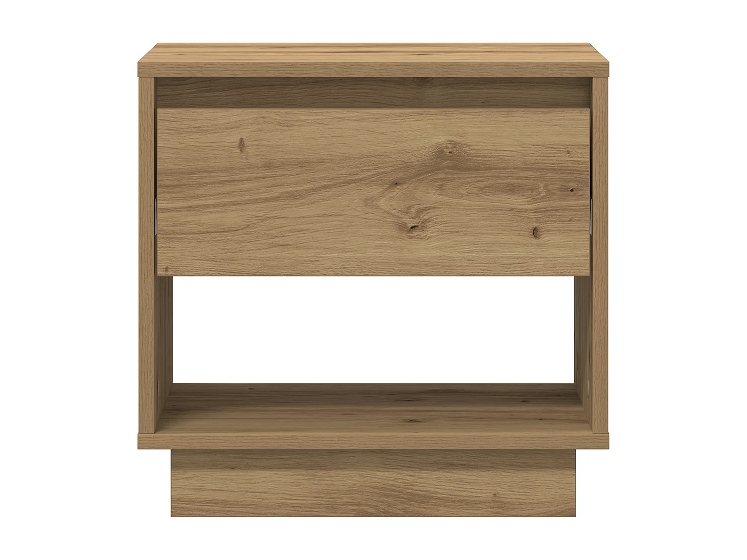 Table de chevet en chêne artisanal 45x34x46 cm en bois d'ingénierie