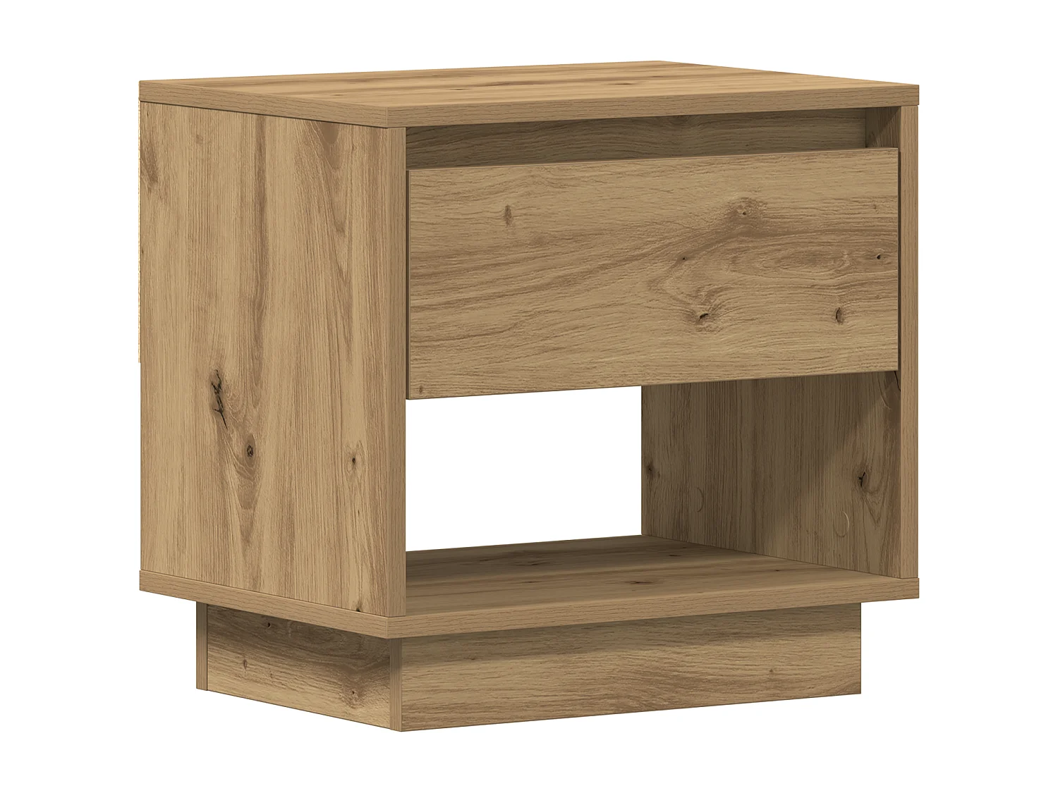 Table de chevet en chêne artisanal 45x34x46 cm en bois d'ingénierie