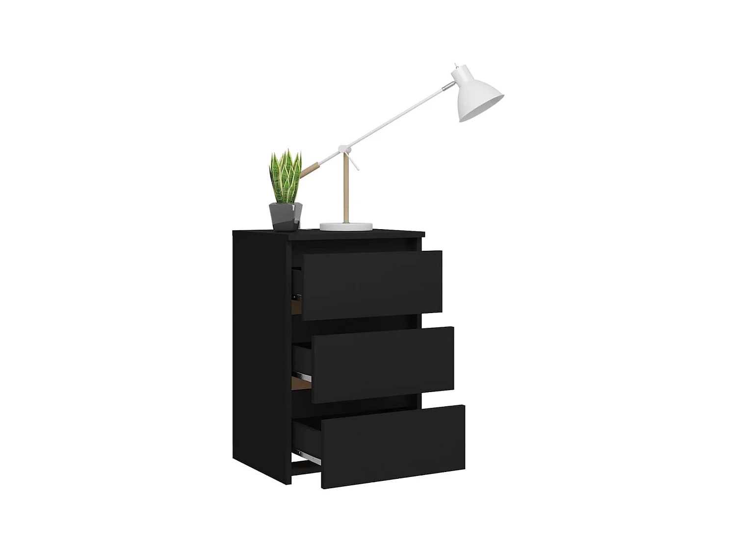 Comodini 2 pz Nero 40x35x62,5 cm Truciolato