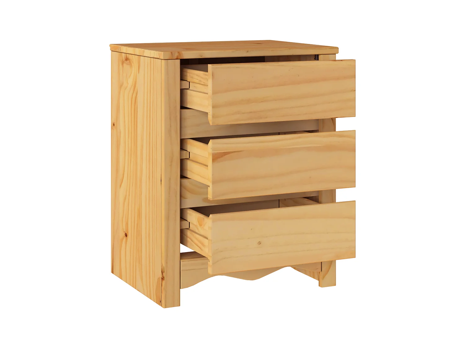 Comodino "DRAMMEN" 45x35x56 cm in legno massello di pino