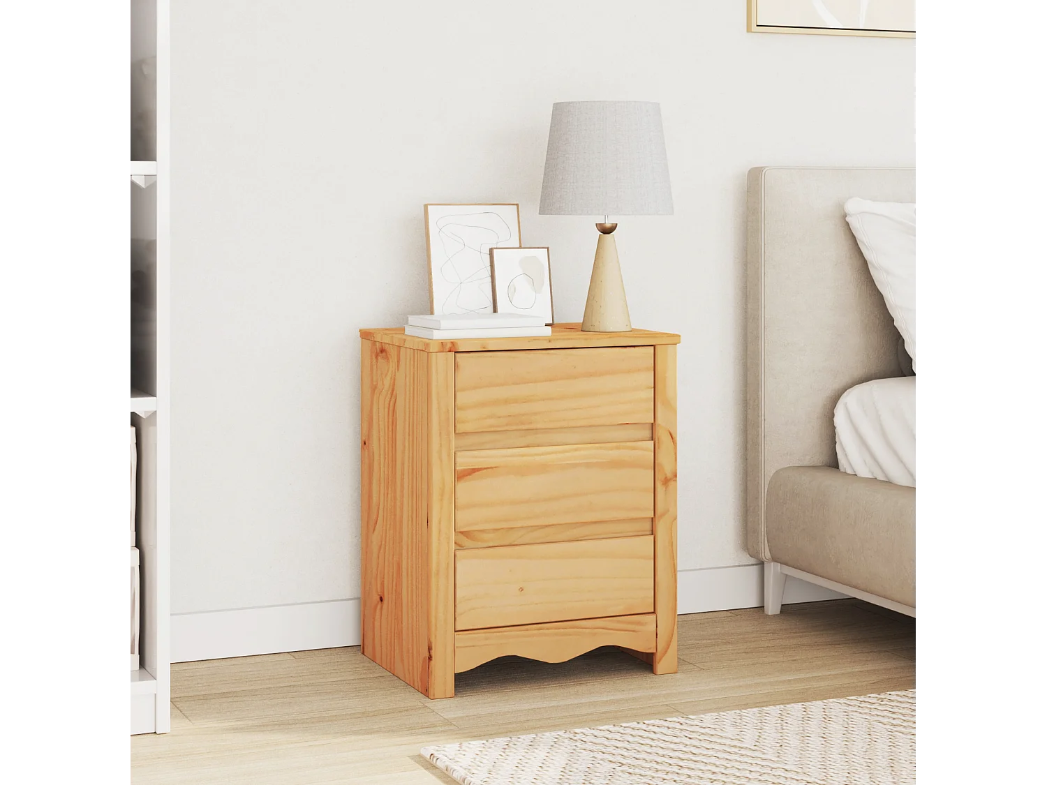 Table de chevet "DRAMMEN" 45x35x56 cm en bois de pin massif