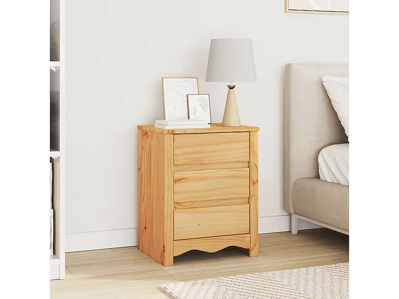 Table de chevet "DRAMMEN" 45x35x56 cm en bois de pin massif
