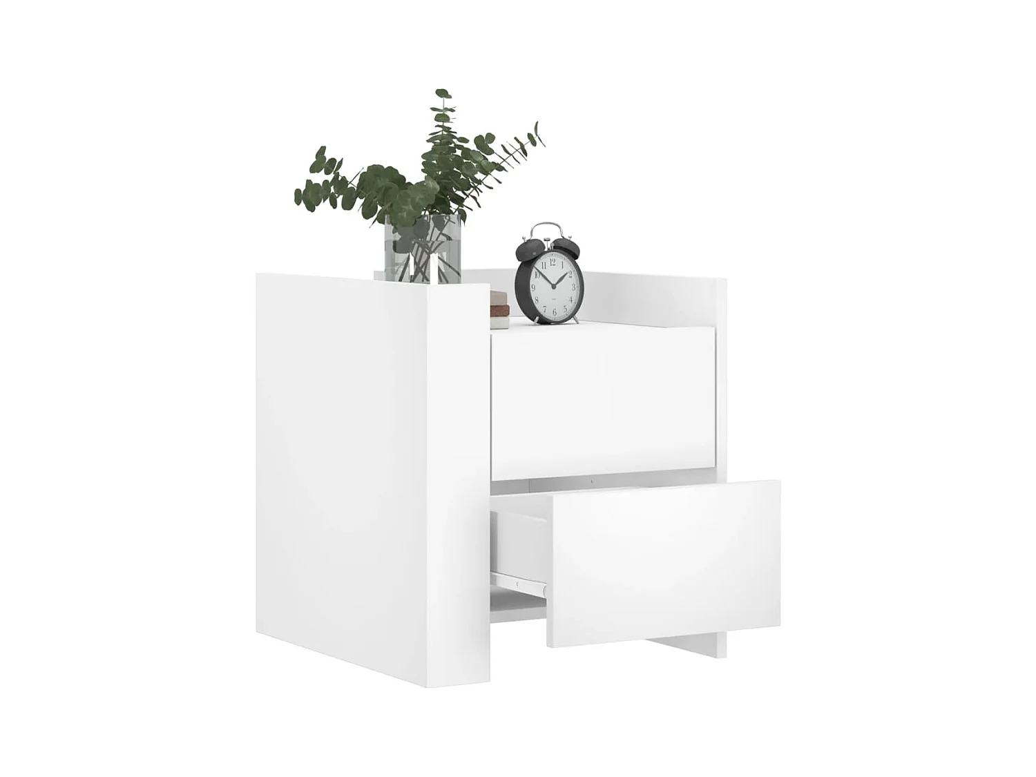 Comodino bianco 45x50x50 cm in legno ingegnerizzato