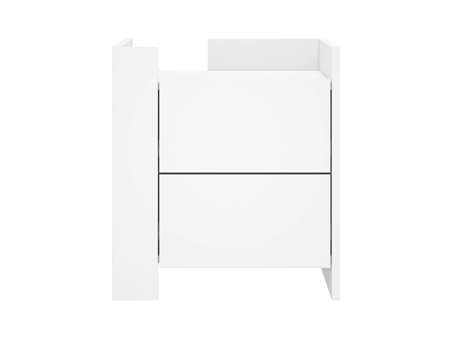 Comodino bianco 45x50x50 cm in legno ingegnerizzato
