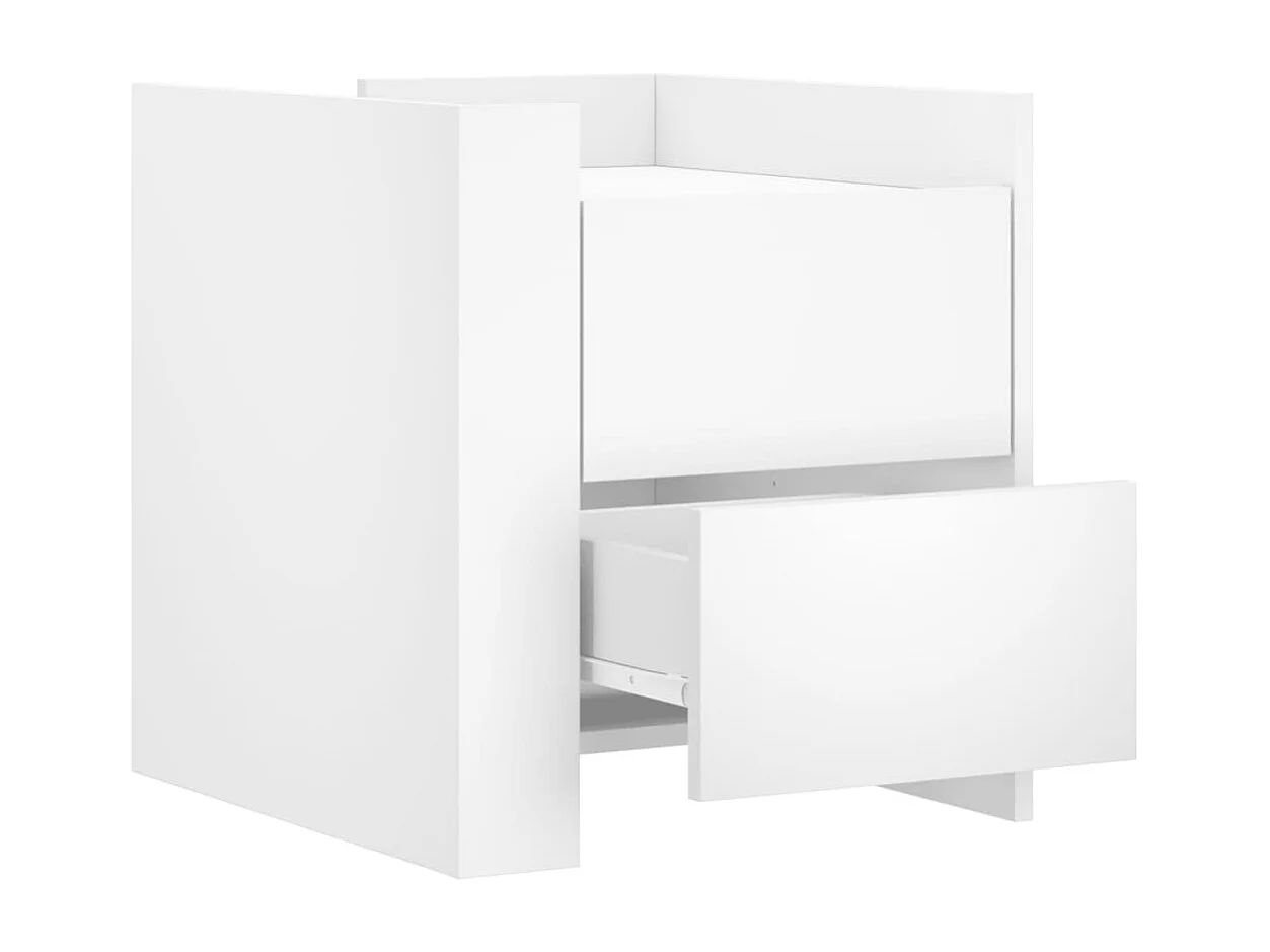 Table de chevet blanc 45x50x50 cm bois d’ingénierie