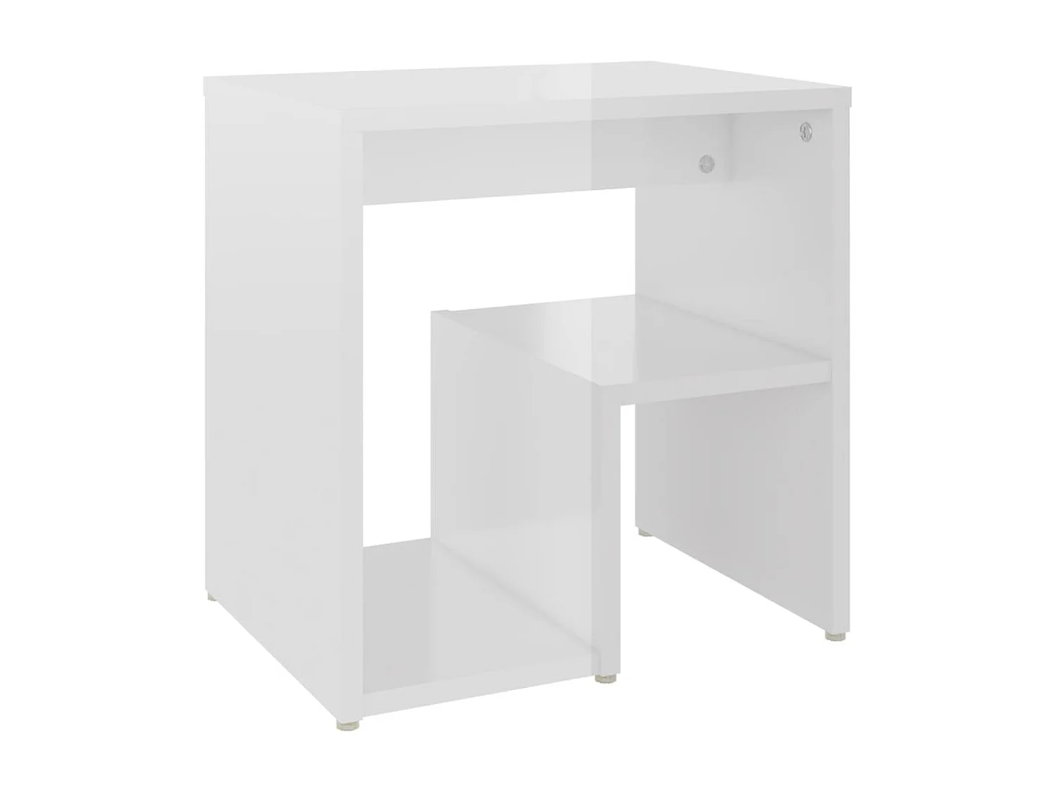 Table de chevet blanc brillant 40x30x40 cm bois d'ingénierie