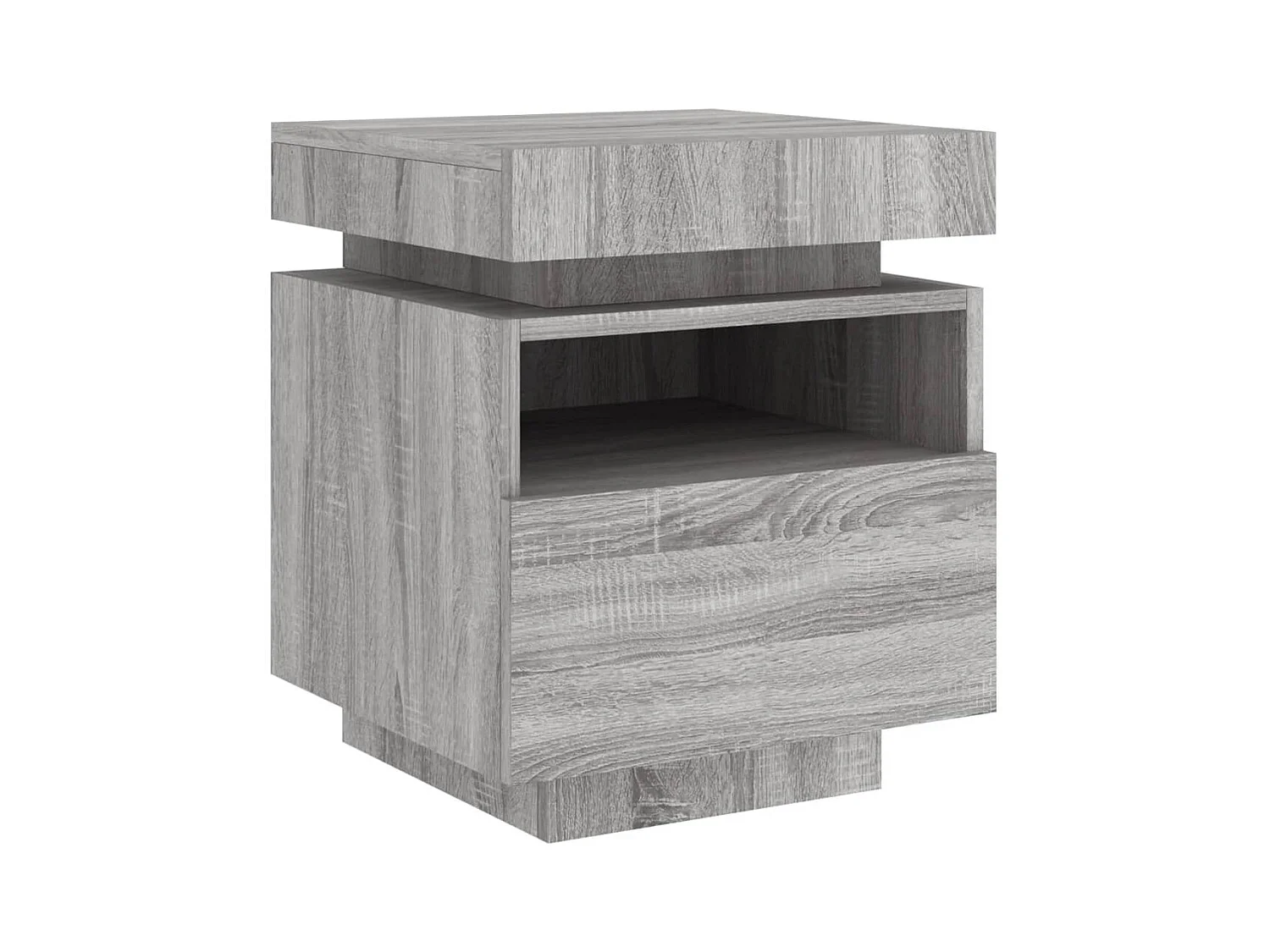 Armoire de chevet avec lumières LED sonoma gris 40x39x48,5 cm