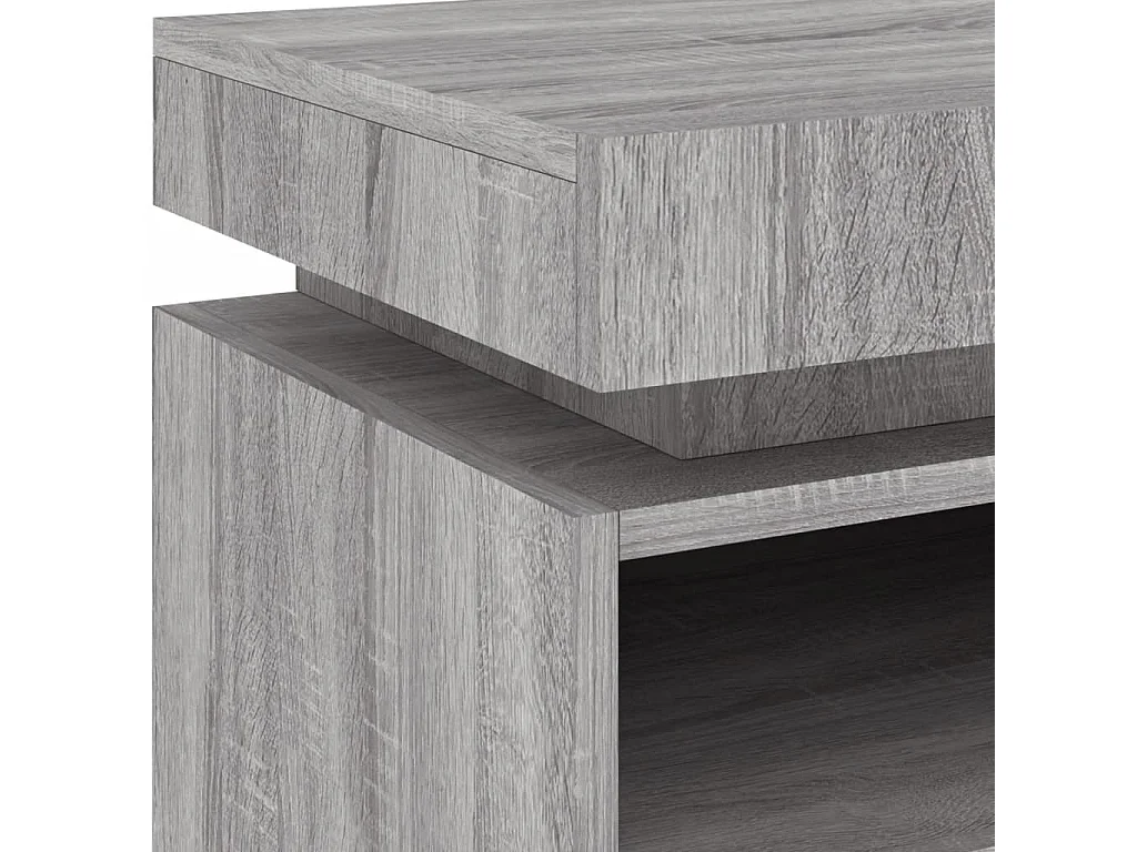 Armoire de chevet avec lumières LED sonoma gris 40x39x48,5 cm