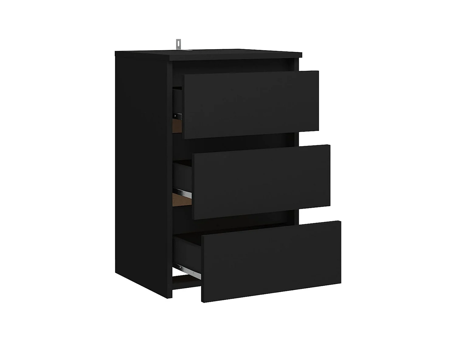 Comodino Nero 40x35x62,5 cm Truciolato