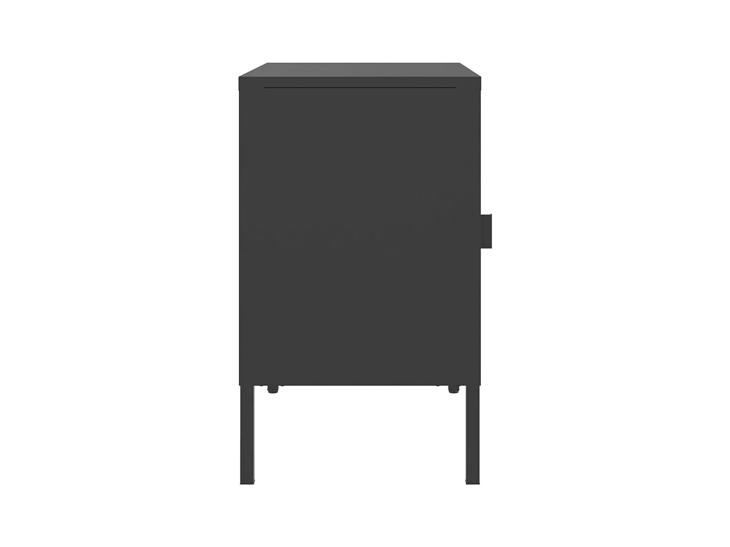 Comodino nero 50x35x60 cm in vetro e acciaio