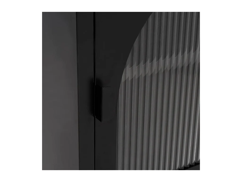 Comodino nero 50x35x60 cm in vetro e acciaio