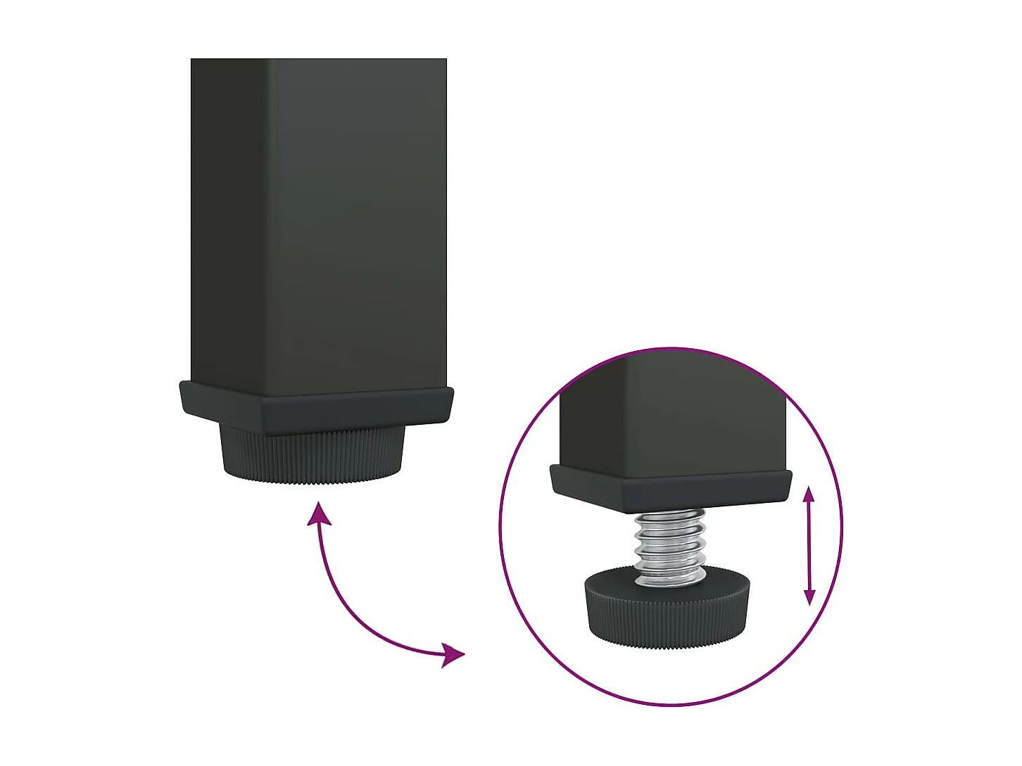 Table de chevet noir 50x35x60 cm verre et acier