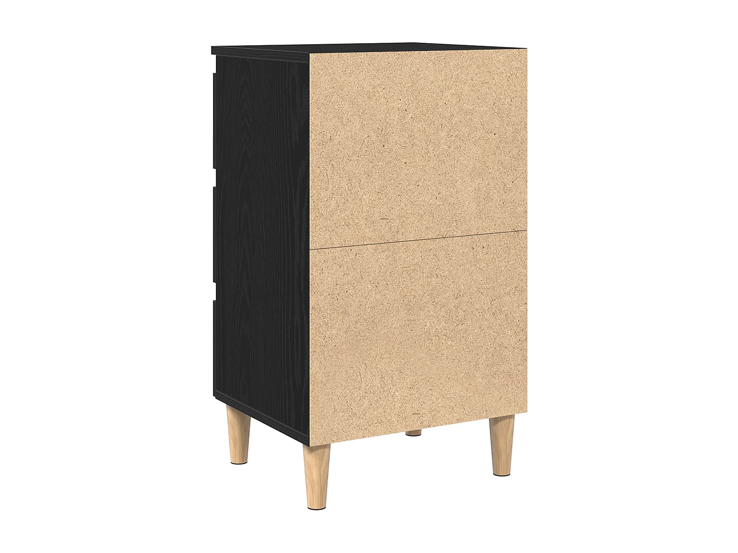 Table de chevet avec pieds en bois chêne noir 40x35x69 cm