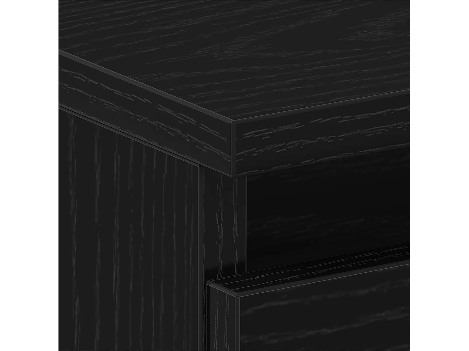 Table de chevet avec pieds en bois chêne noir 40x35x69 cm