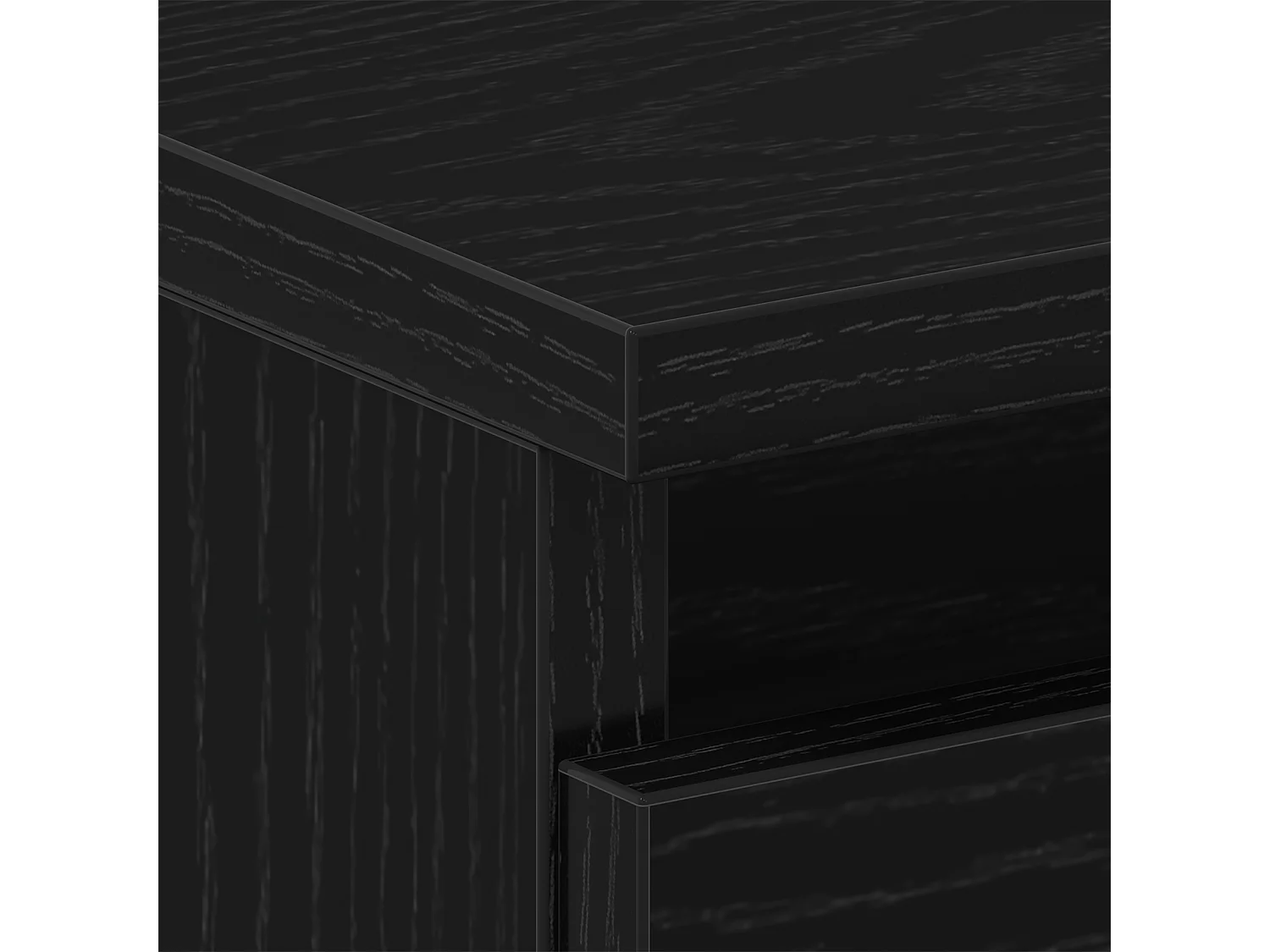 Table de chevet avec pieds en bois chêne noir 40x35x69 cm