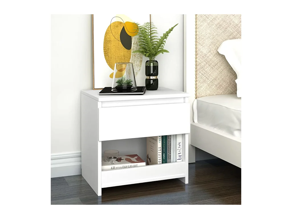 Tables de chevet 2 pcs Blanc 40x30x39 cm Aggloméré