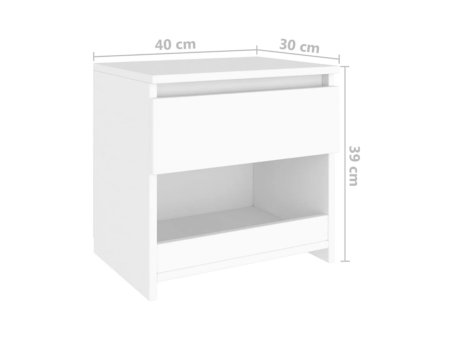 Tables de chevet 2 pcs Blanc 40x30x39 cm Aggloméré