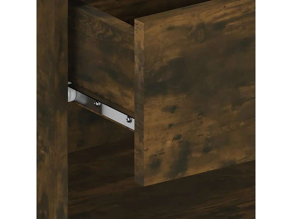 Comodino da parete in rovere affumicato