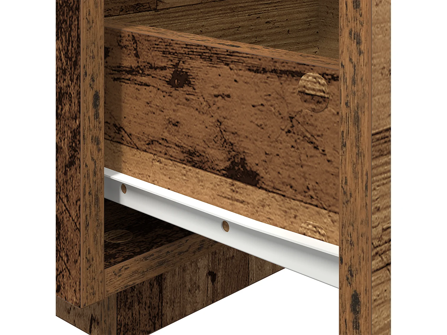 Comodino con luci LED Legno antico 40x39x37 cm