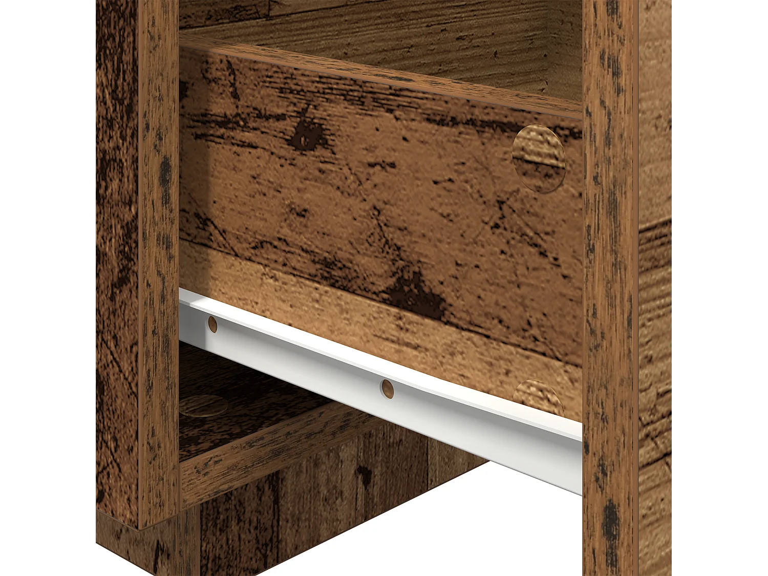 Nachtkastje met LED-verlichting Antiek hout 40x39x37 cm