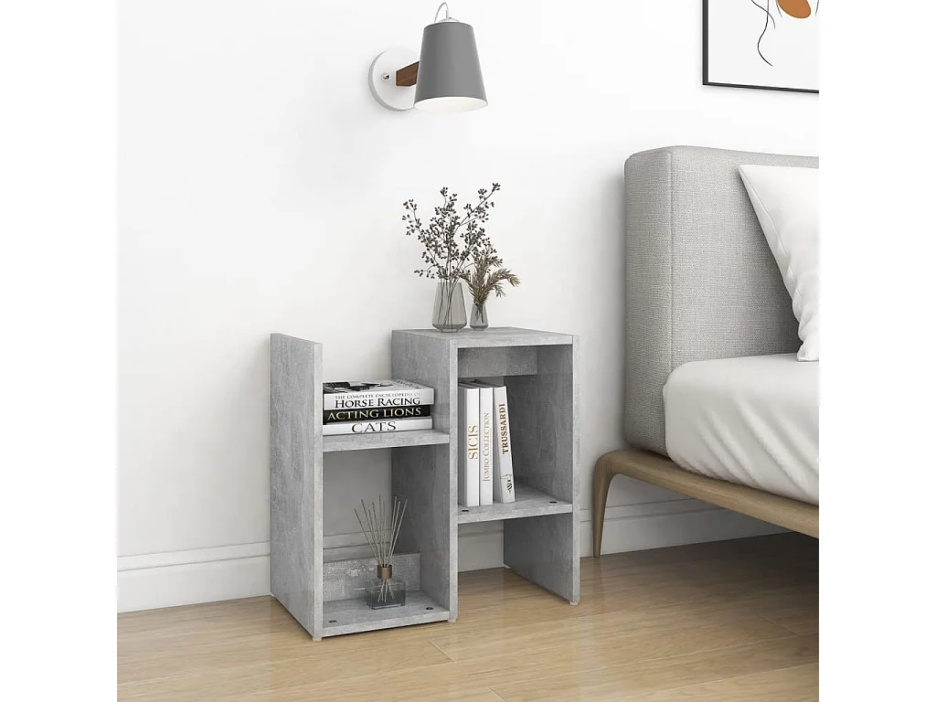 Mesitas de noche 2 piezas gris hormigón 50x30x51,5cm madera de ingeniería