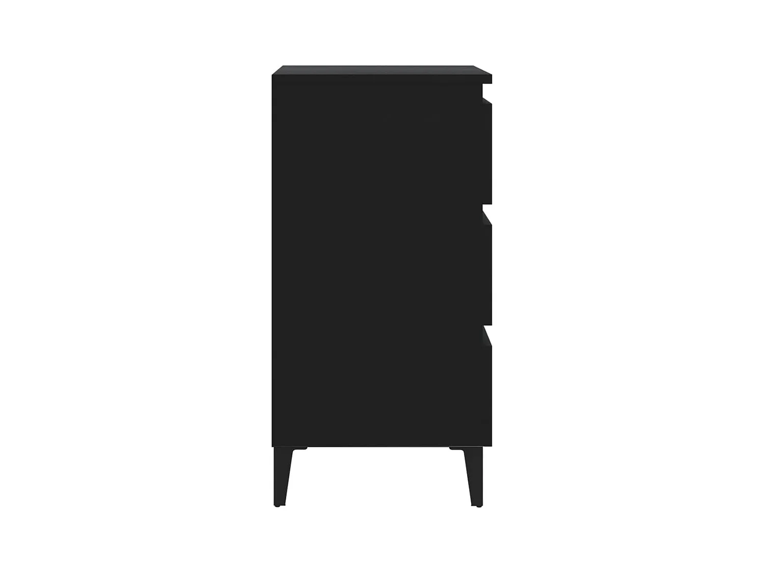 Nachtkastje met zwarte metalen poten 40x35x69 cm