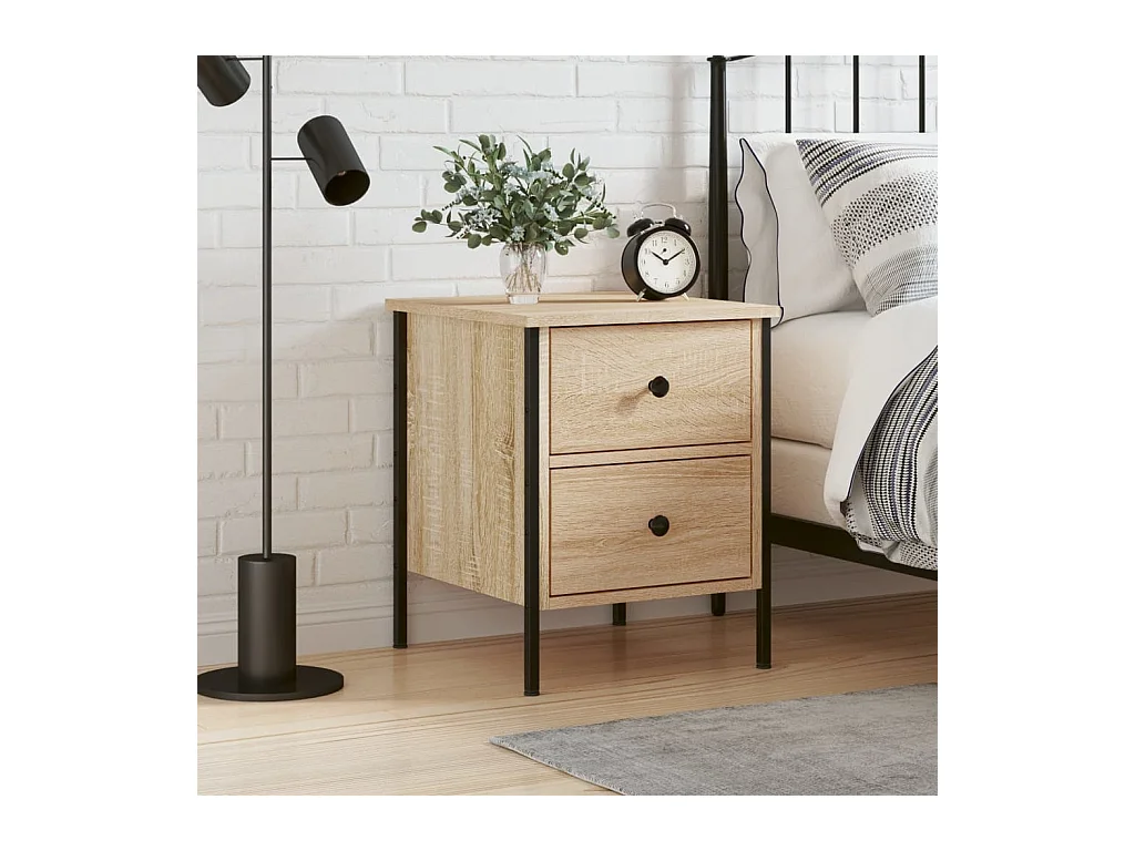 Table de chevet chêne sonoma 40x42x50 cm bois d'ingénierie