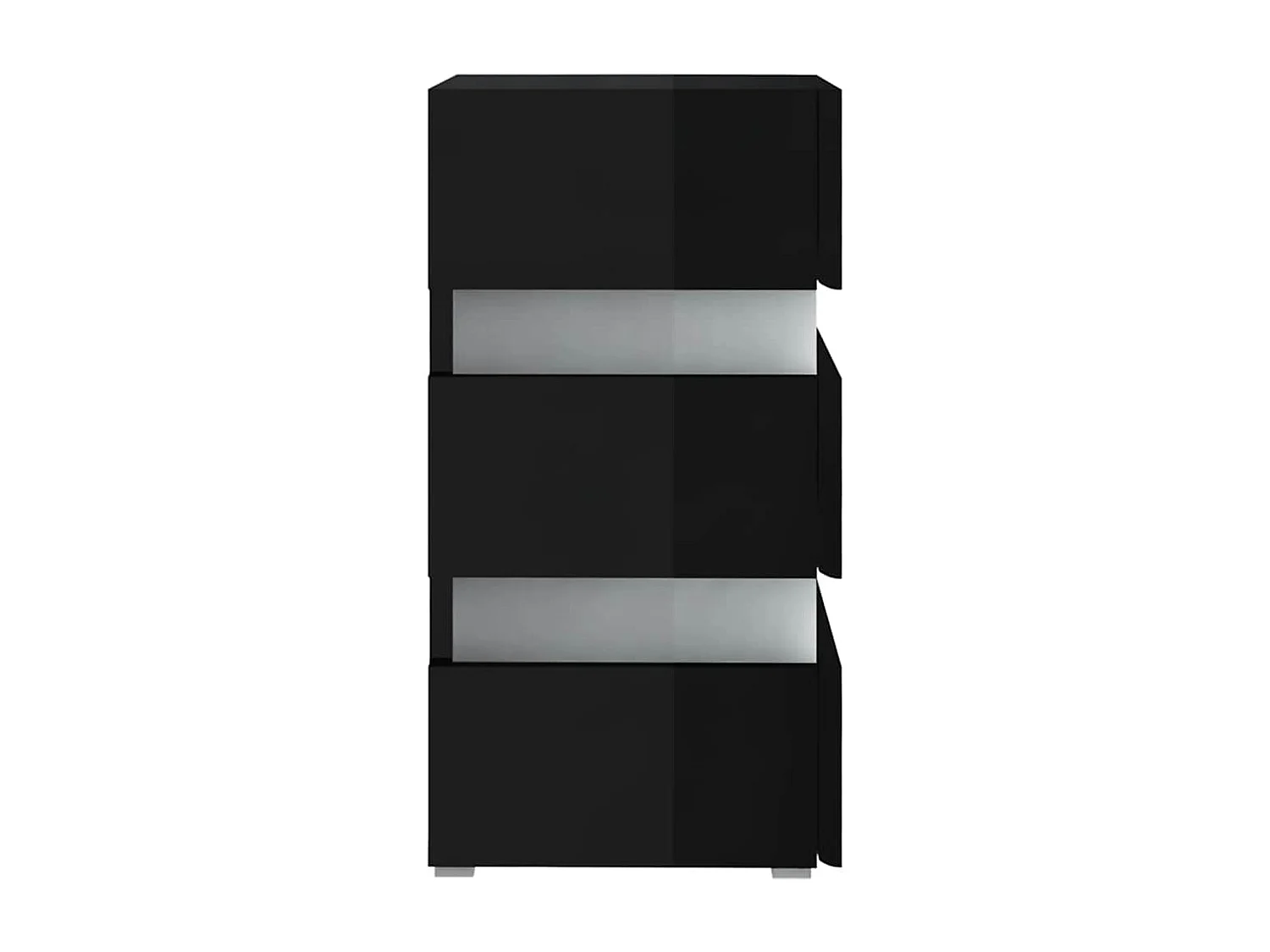 Zwart glanzend LED-nachtkastje 45x35x67 cm bewerkt hout