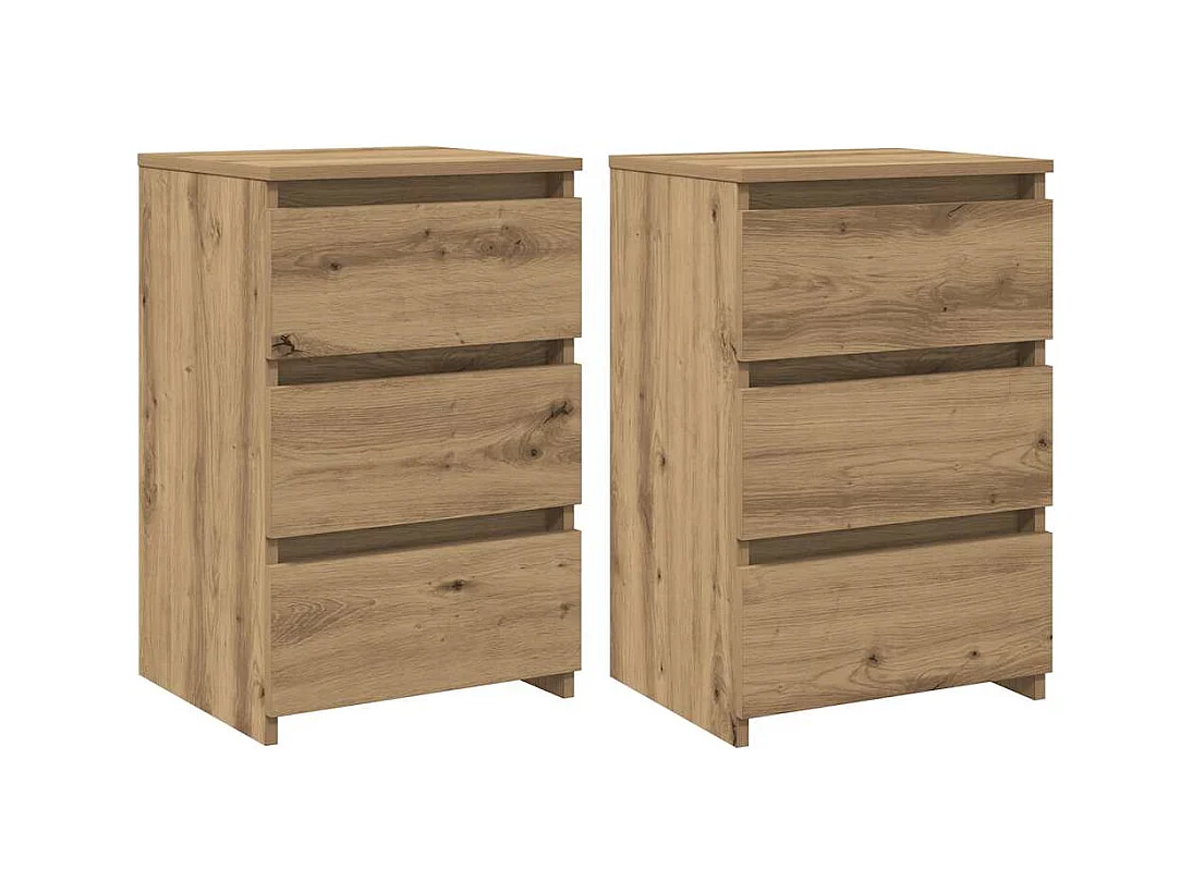 Tables de chevet 2 pcs chêne artisanal bois d'ingénierie