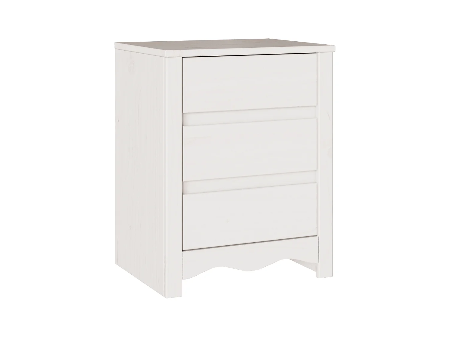 Table de chevet "DRAMMEN" Blanche 45x35x56 cm en bois massif de pin