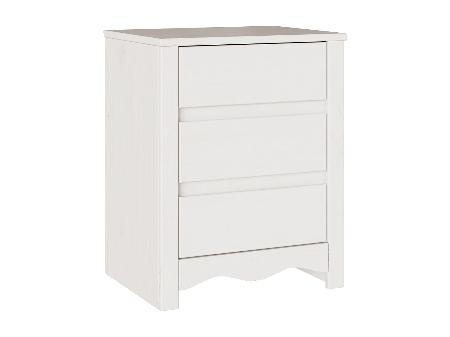 Table de chevet "DRAMMEN" Blanche 45x35x56 cm en bois massif de pin