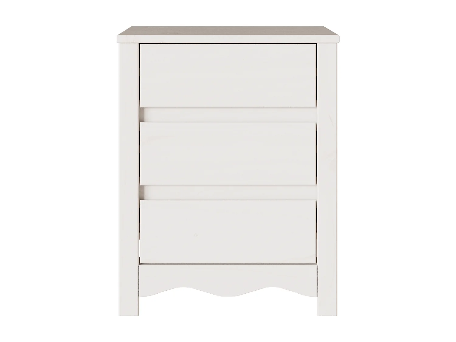 Table de chevet "DRAMMEN" Blanche 45x35x56 cm en bois massif de pin