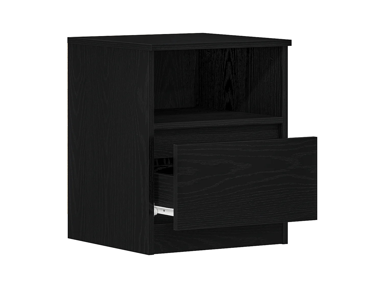 Comodino in rovere nero 40x40x50 cm in legno ingegnerizzato