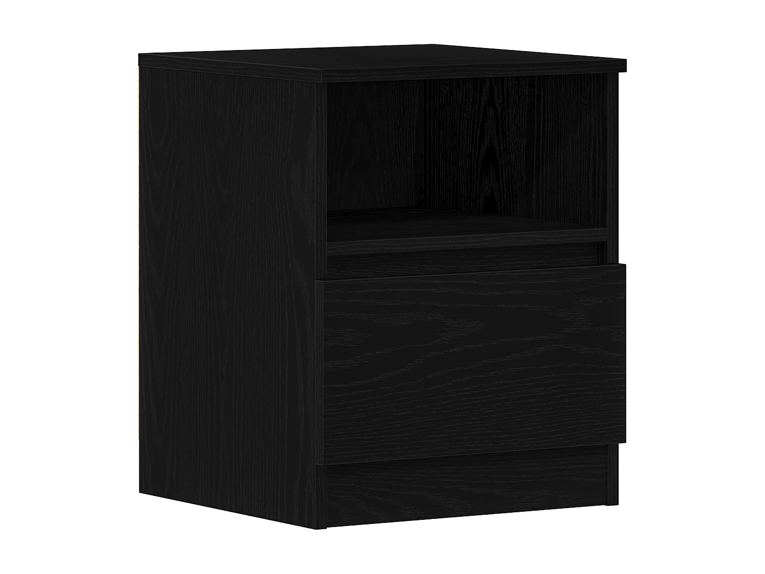 Table de nuit Noir Chêne 40x40x50 cm en bois d'ingénierie